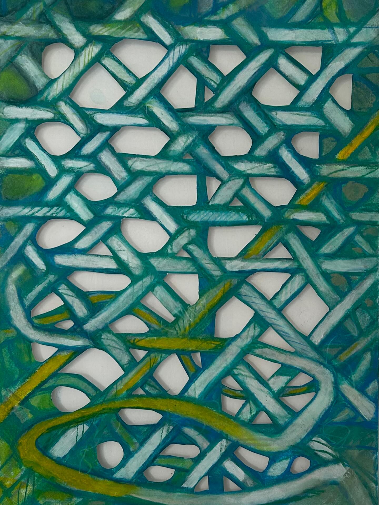 ….THE THREE ESSENTIAL WORDS ARE ‘THREADS’, ‘HOLES’, ‘DESIGN’*

Fond Grillé
29,7 x 42 cm | soft pastels en cut-out 

Deel V van een serie tekeningen over kantkloswerk. 

*Pat Earnshaw in Bobbin and Needle Laces: Identification and Care,1983
.
.
.
.
.
.
.
.
.
#textileinspiration⠀
#textileart⠀⠀⠀
#workonpaper ⠀⠀⠀
#tekenkunst ⠀⠀⠀
#artutrecht⠀⠀⠀
#artonpaper ⠀⠀⠀
#hedendaagsekunst ⠀
#textielplus 
#dentelle
#lace
#kantklossen⠀
#ingevanderstorm