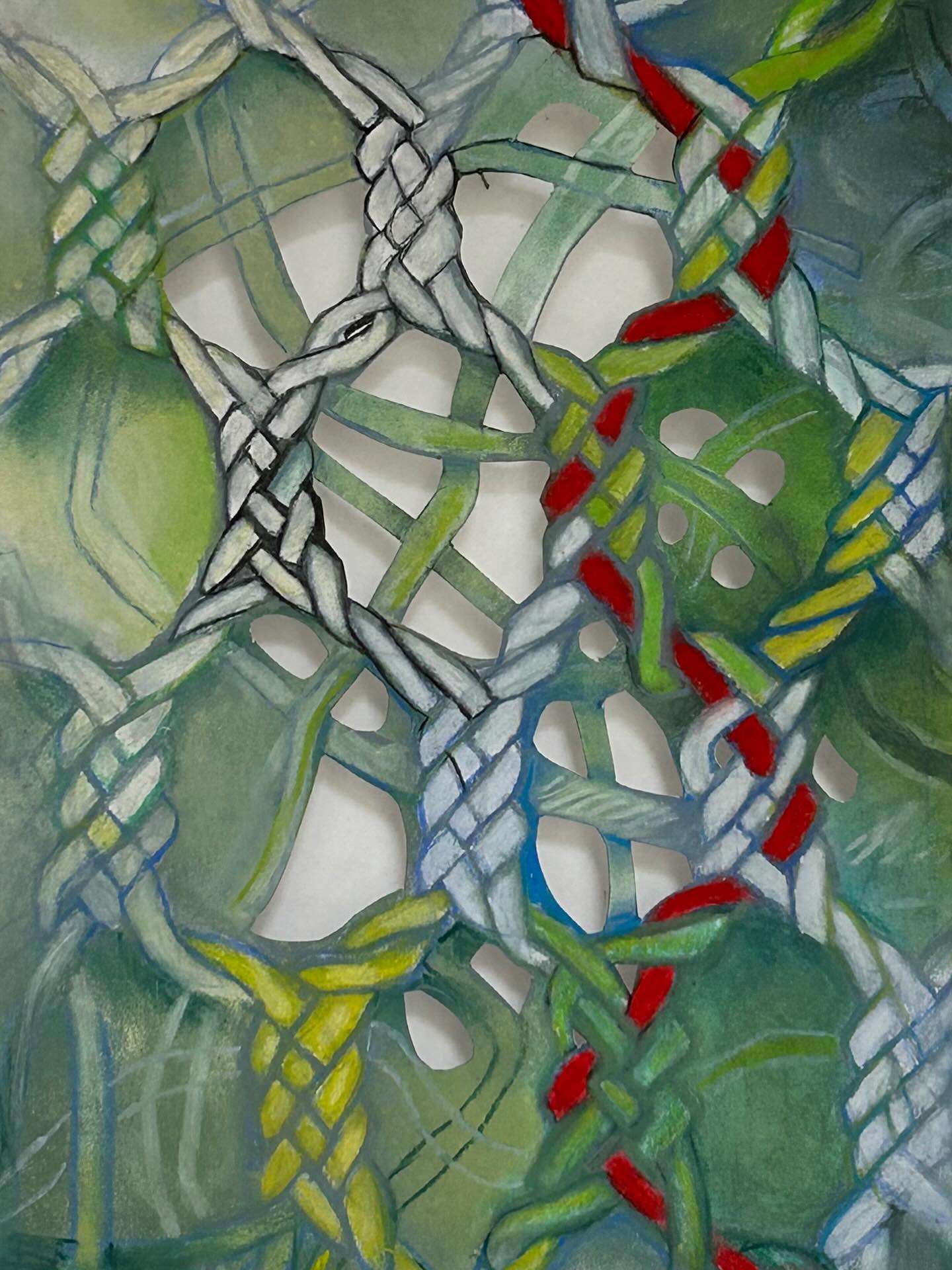 ….THE THREE ESSENTIAL WORDS ARE ‘THREADS’, ‘HOLES’, ‘DESIGN’*

Fond de Bruxelles
29,7 x 42 cm | soft pastels, Siberisch krijt en cut-out 

Deel I van een serie tekeningen over kantkloswerk. 

Bij kantklossen is er meestal een ondergrond die de decoratieve elementen bij elkaar houdt en die kan erg variëren. De naam van die ondergrond in het Frans is ‘fond’, met een toevoeging. Vaak wordt het woord ‘fond’ gevolgd door de naam van de stad waar die specifieke vorm vandaan komt. 

Met deze serie tekeningen, die onderling kunnen aansluiten, wil ik laten zien hoe ingenieus en prachtig de kantklostechniek is! En dan is dit nog alleen maar de ondergrond!

*Pat Earnshaw in Bobbin and Needle Laces: Identification and Care,1983
.
.
.
.
.
.
.
.
.
#textileinspiration⠀
#textileart⠀⠀⠀
#workonpaper ⠀⠀⠀
#tekenkunst ⠀⠀⠀
#artutrecht⠀⠀⠀
#artonpaper ⠀⠀⠀
#hedendaagsekunst ⠀
#textielplus 
#dentelle
#lace
#kantklossen⠀
#ingevanderstorm